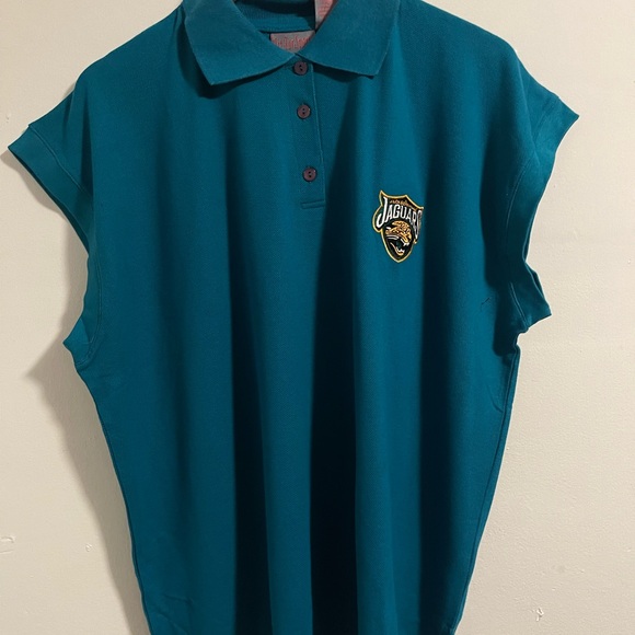 NFL Tops - Jacksonville Teal Woman’s Jaguars Polo Sleeveless Top